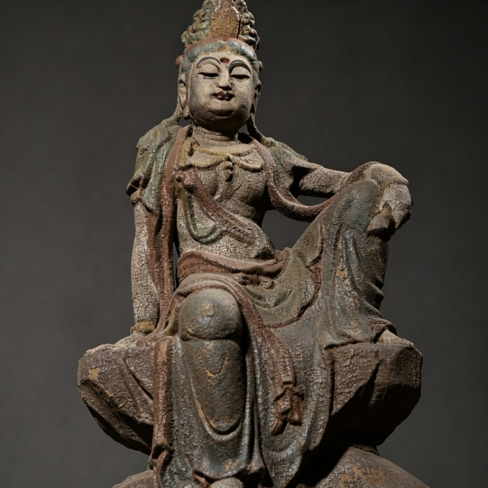 Wholesale 35cm Hand-Carved Wooden Guanyin Statue, Vintage Buddha Sculpture for Home & Zen Decor