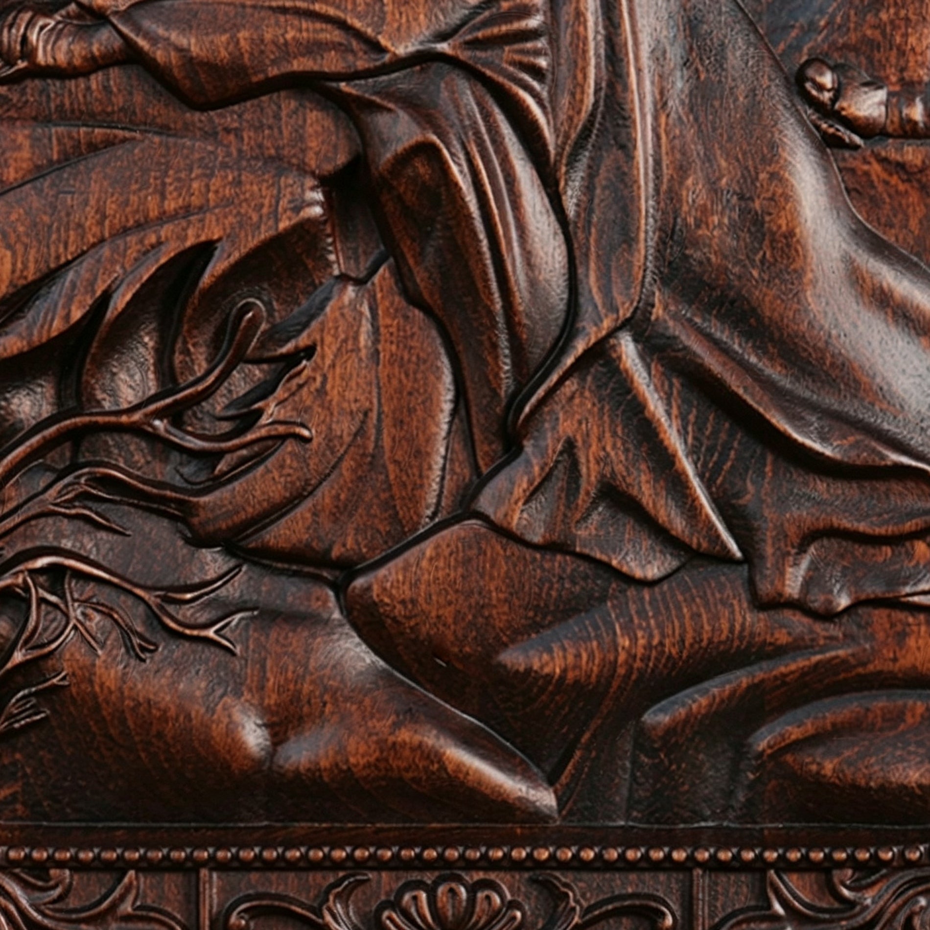 Jesus Carrying Cross Wood Carving Icon | Religious Wall Art, Christian Home Decor, Handmade Catholic Gift