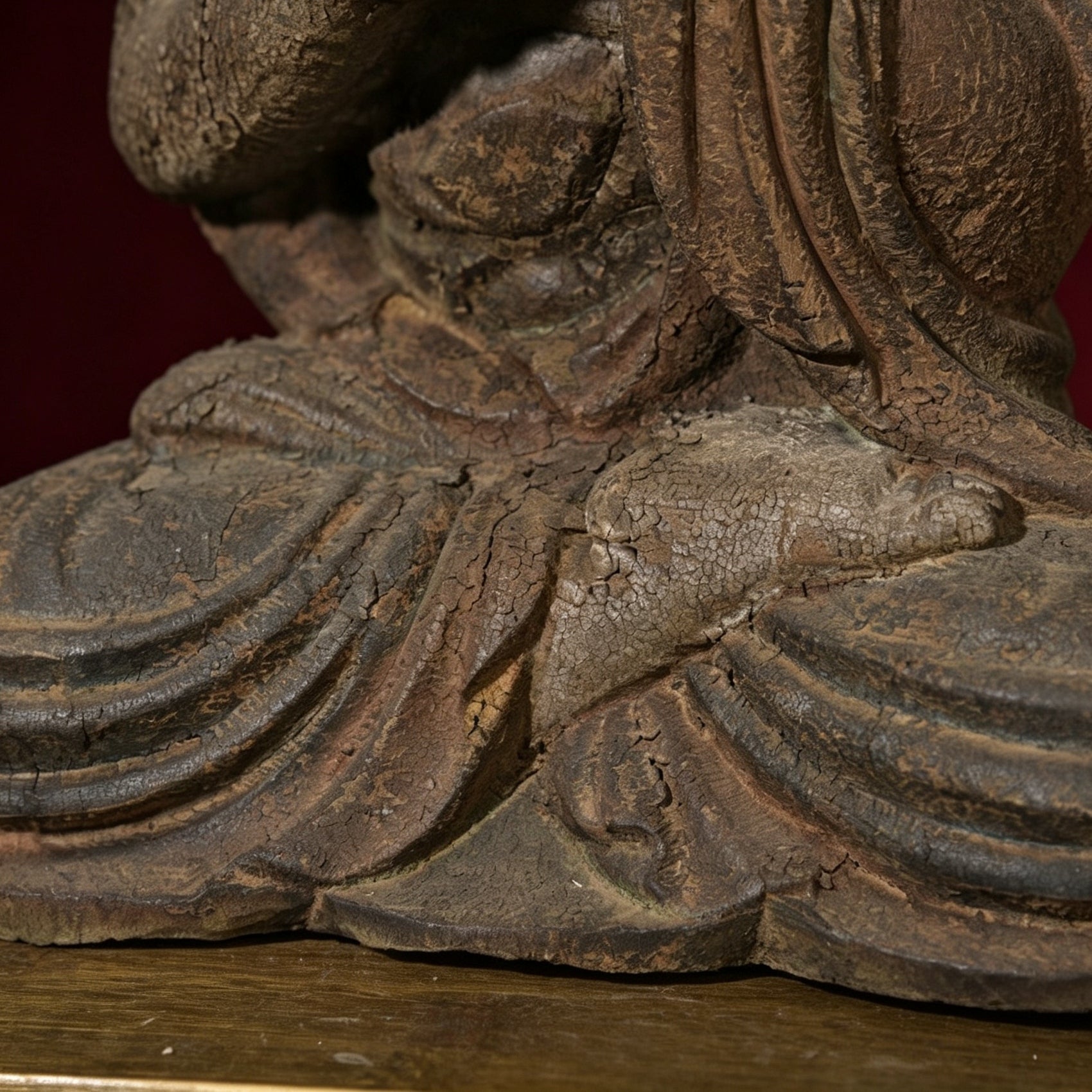 Wholesale 35cm Hand-Carved Wooden Guanyin Statue, Vintage Buddha Sculpture for Home & Zen Decor