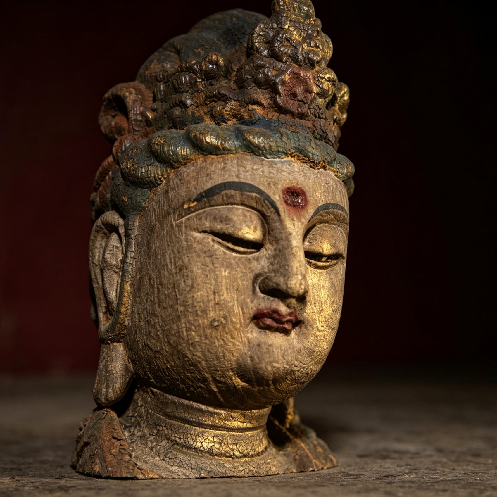 Wholesale 35cm Hand-Carved Wooden Guanyin Statue, Vintage Buddha Sculpture for Home & Zen Decor