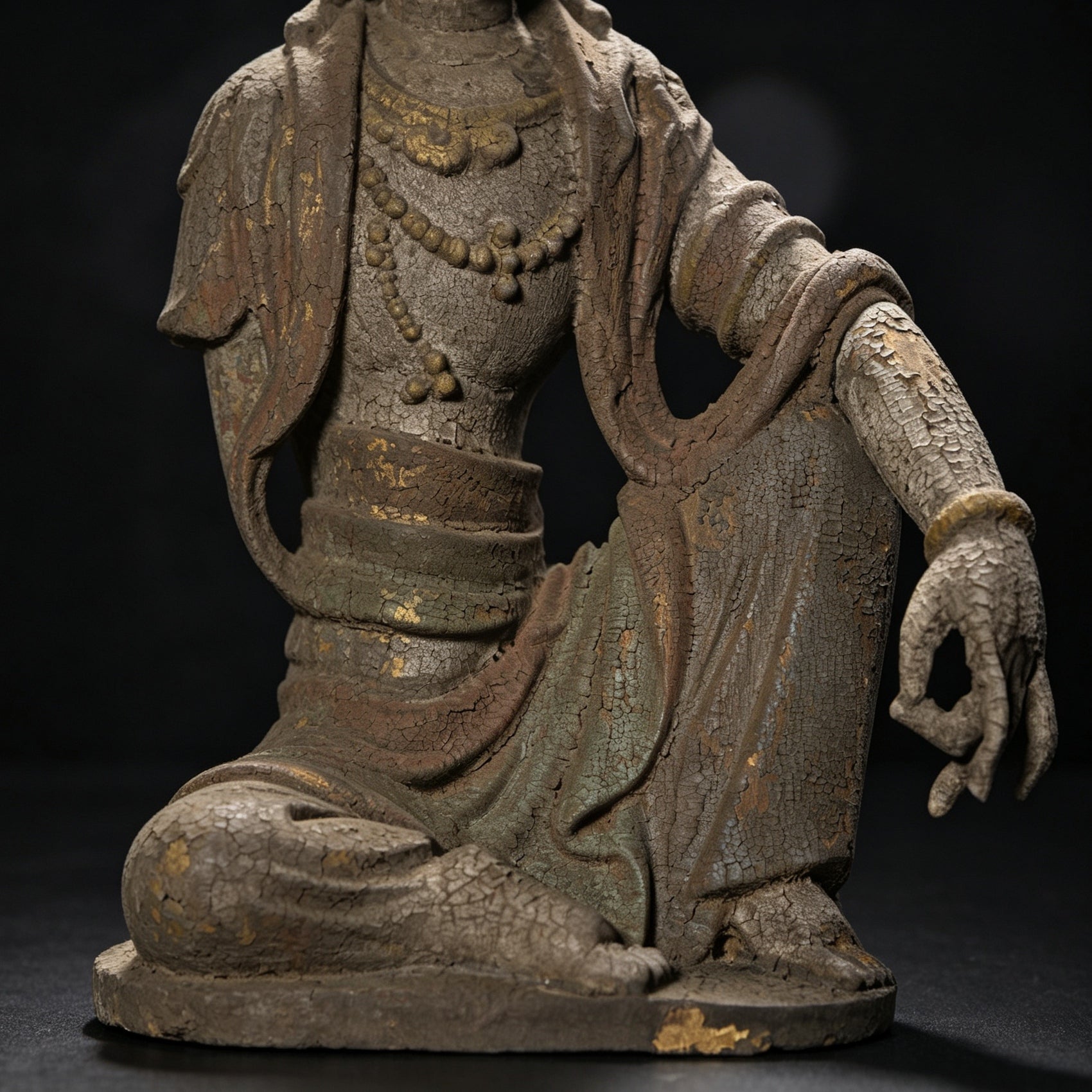 Wholesale 35cm Hand-Carved Wooden Guanyin Statue, Vintage Buddha Sculpture for Home & Zen Decor