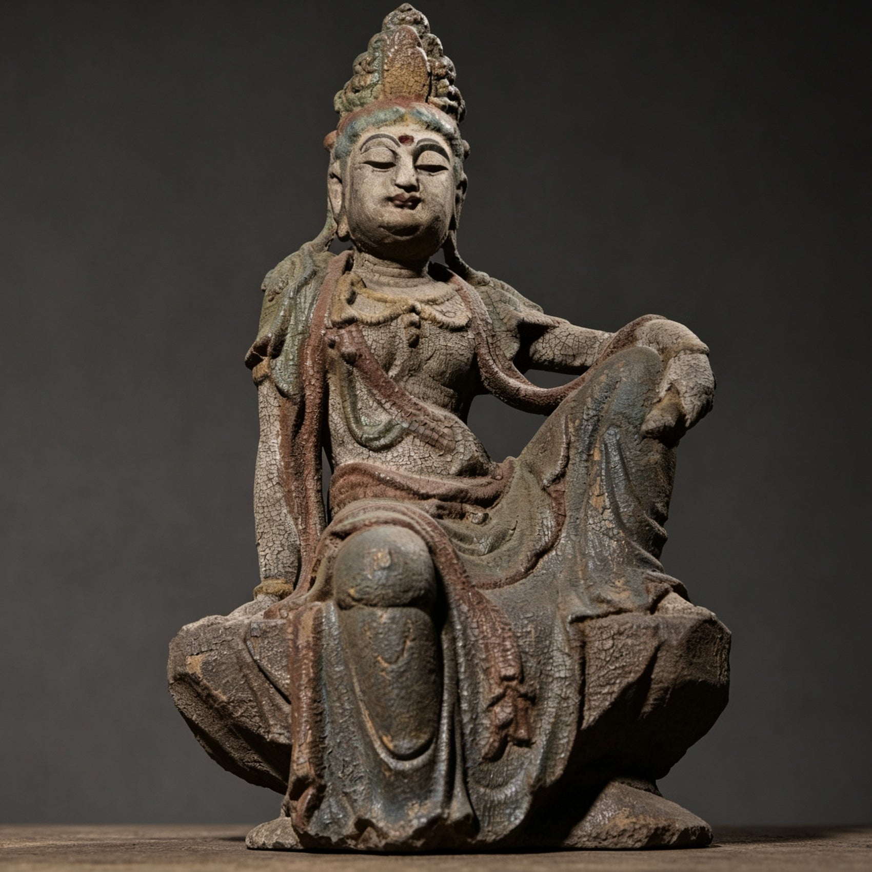 Wholesale 35cm Hand-Carved Wooden Guanyin Statue, Vintage Buddha Sculpture for Home & Zen Decor