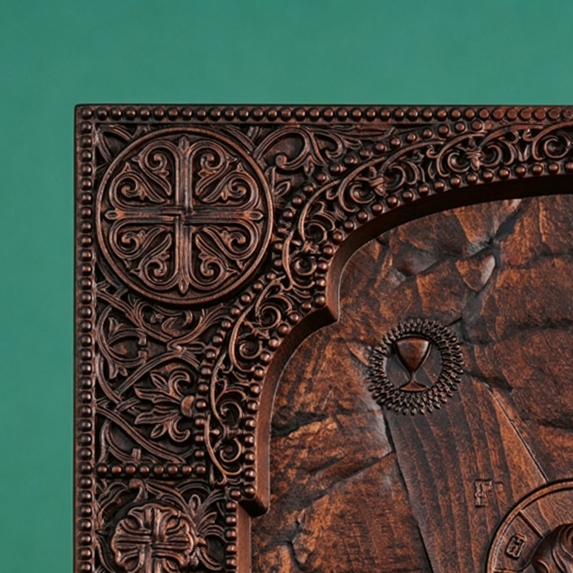 Jesus Carrying Cross Wood Carving Icon | Religious Wall Art, Christian Home Decor, Handmade Catholic Gift