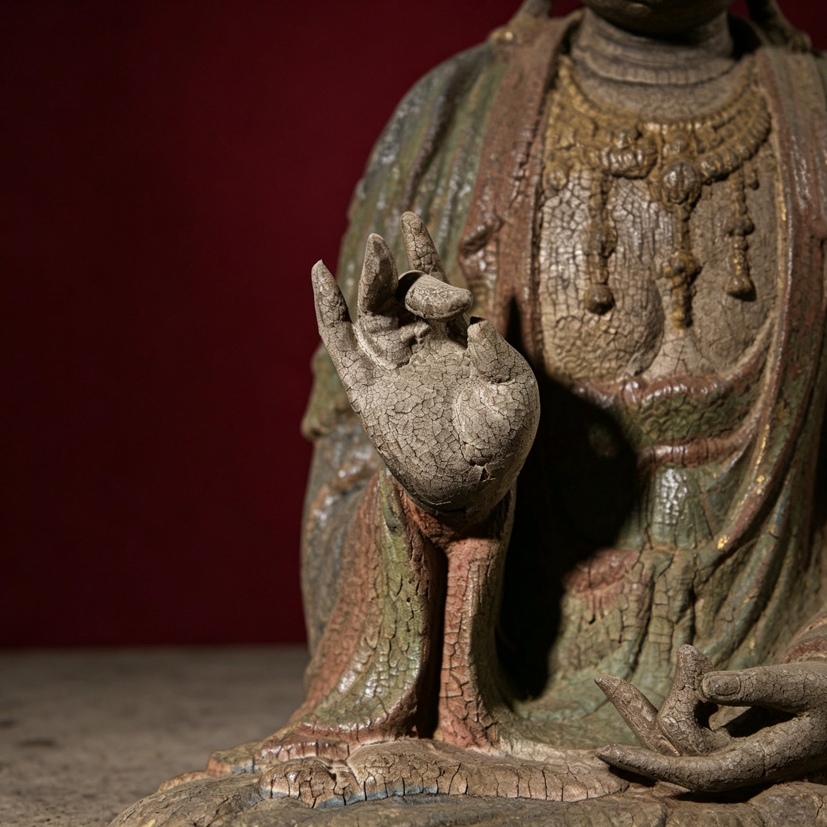 Wholesale 35cm Hand-Carved Wooden Guanyin Statue, Vintage Buddha Sculpture for Home & Zen Decor