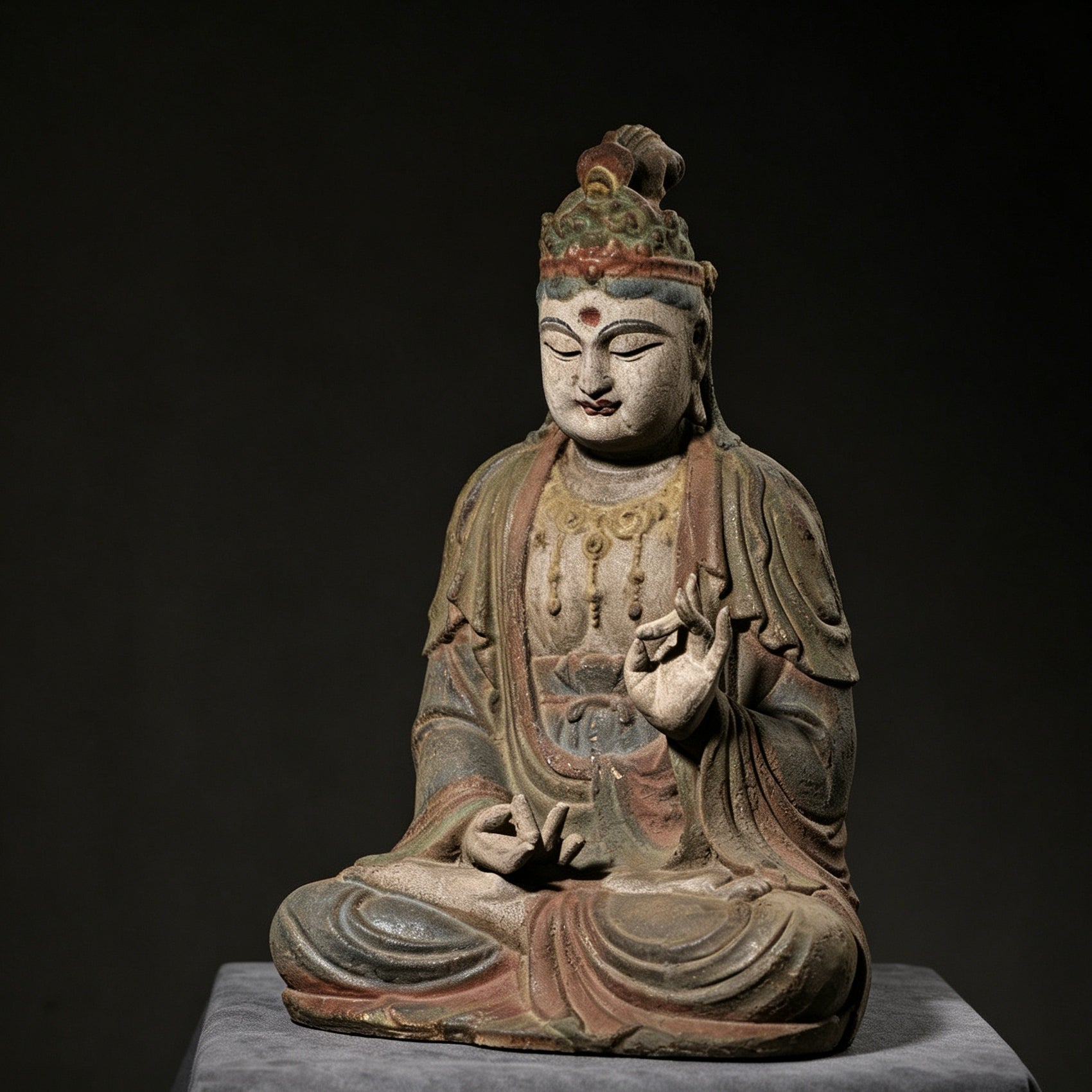 Wholesale 35cm Hand-Carved Wooden Guanyin Statue, Vintage Buddha Sculpture for Home & Zen Decor