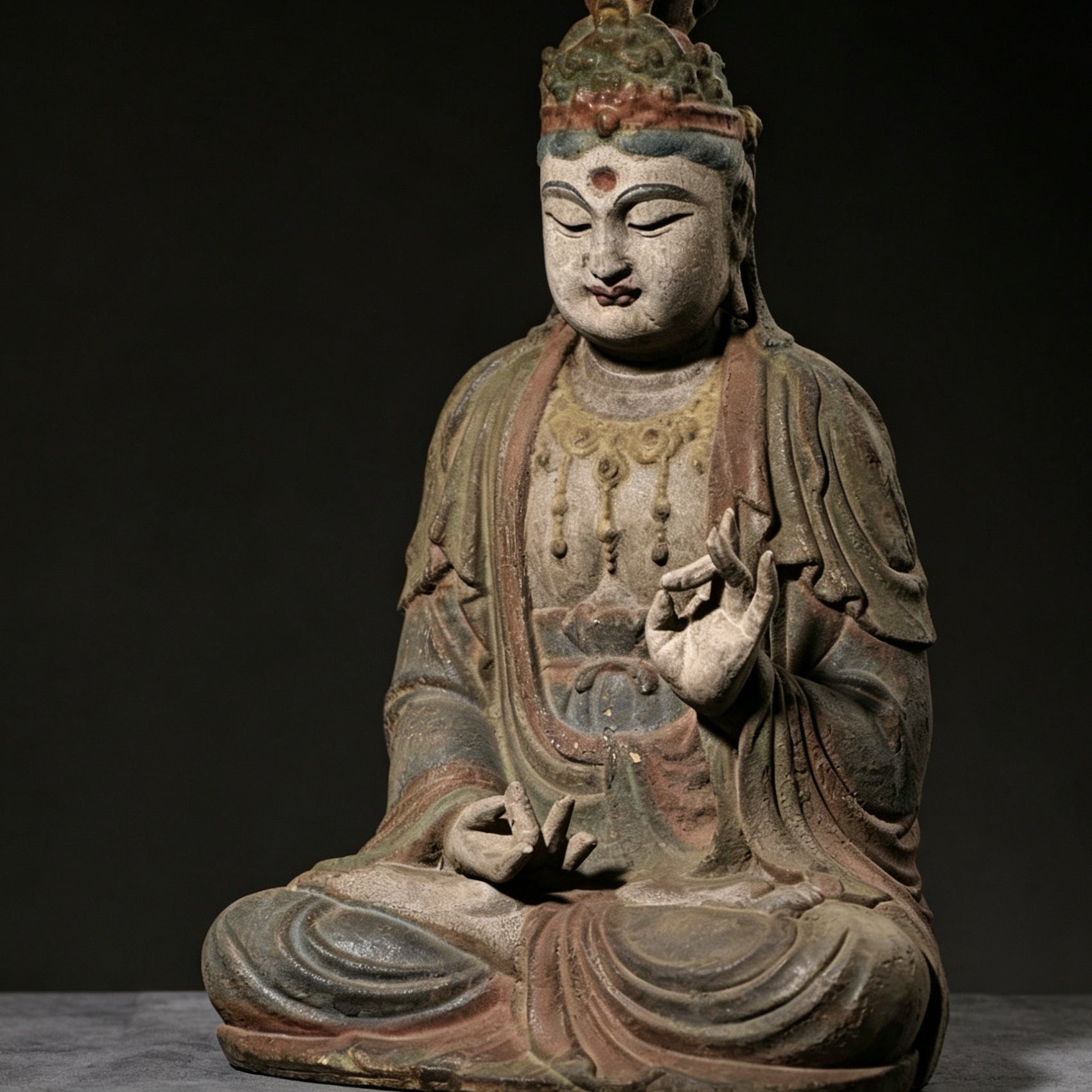 Wholesale 35cm Hand-Carved Wooden Guanyin Statue, Vintage Buddha Sculpture for Home & Zen Decor