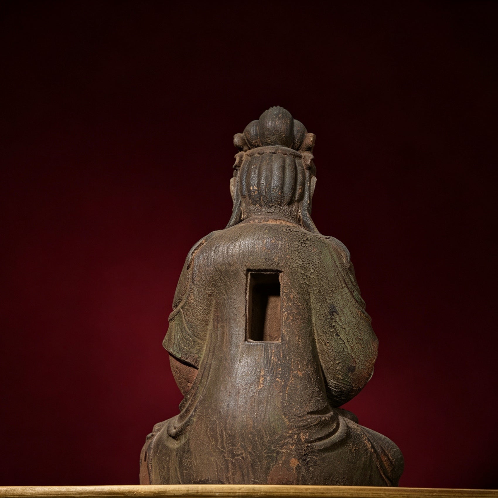 Wholesale 35cm Hand-Carved Wooden Guanyin Statue, Vintage Buddha Sculpture for Home & Zen Decor