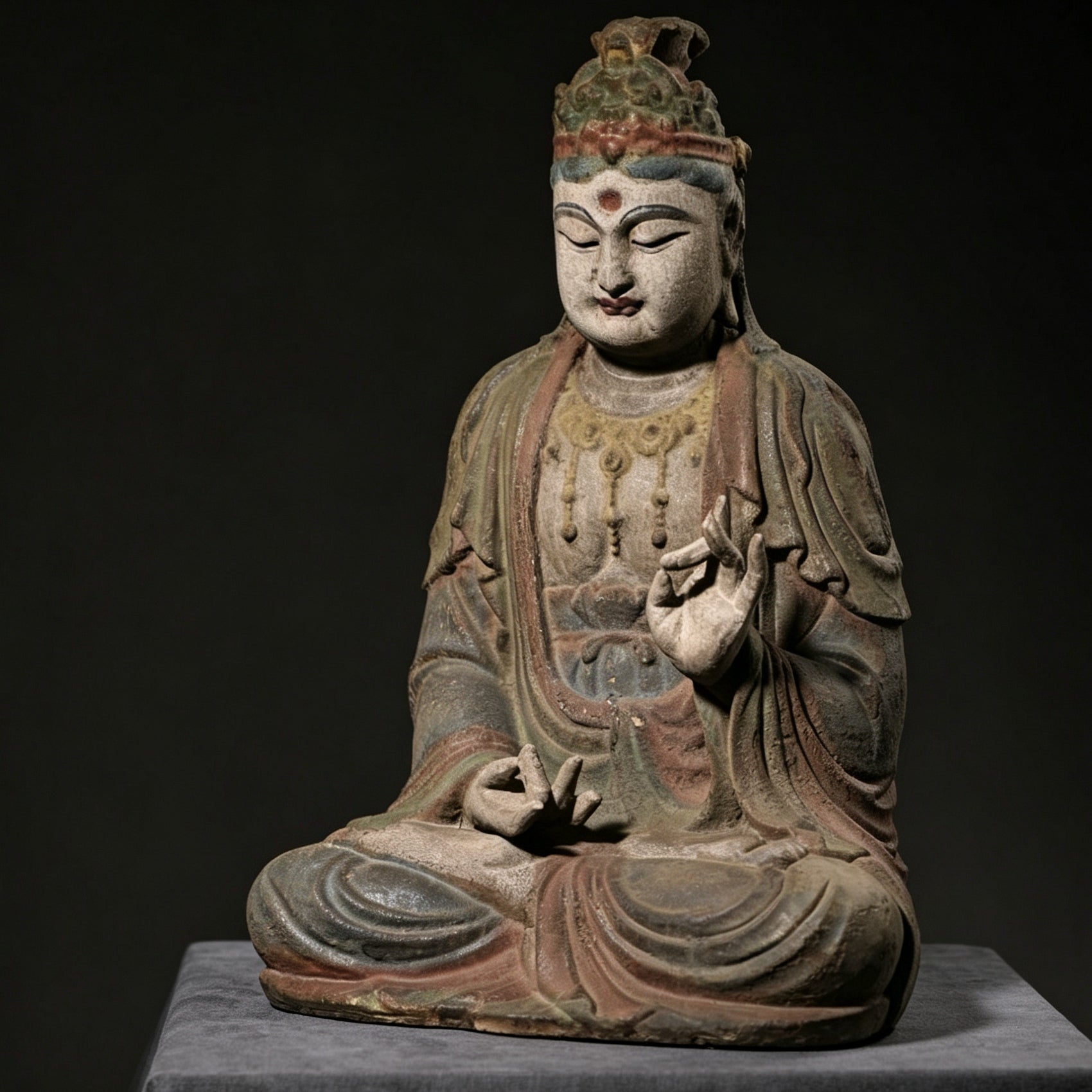 Wholesale 35cm Hand-Carved Wooden Guanyin Statue, Vintage Buddha Sculpture for Home & Zen Decor