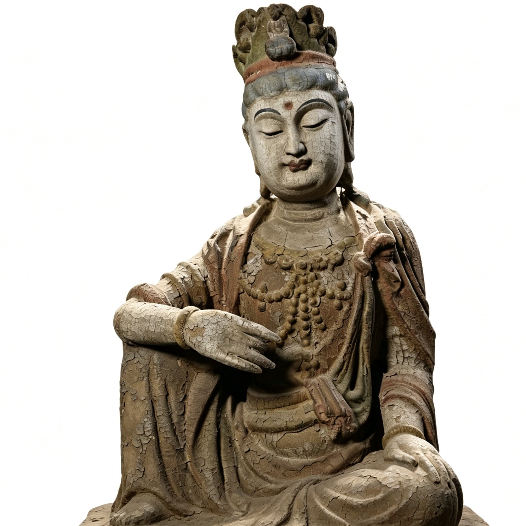 Wholesale 35cm Hand-Carved Wooden Guanyin Statue, Vintage Buddha Sculpture for Home & Zen Decor