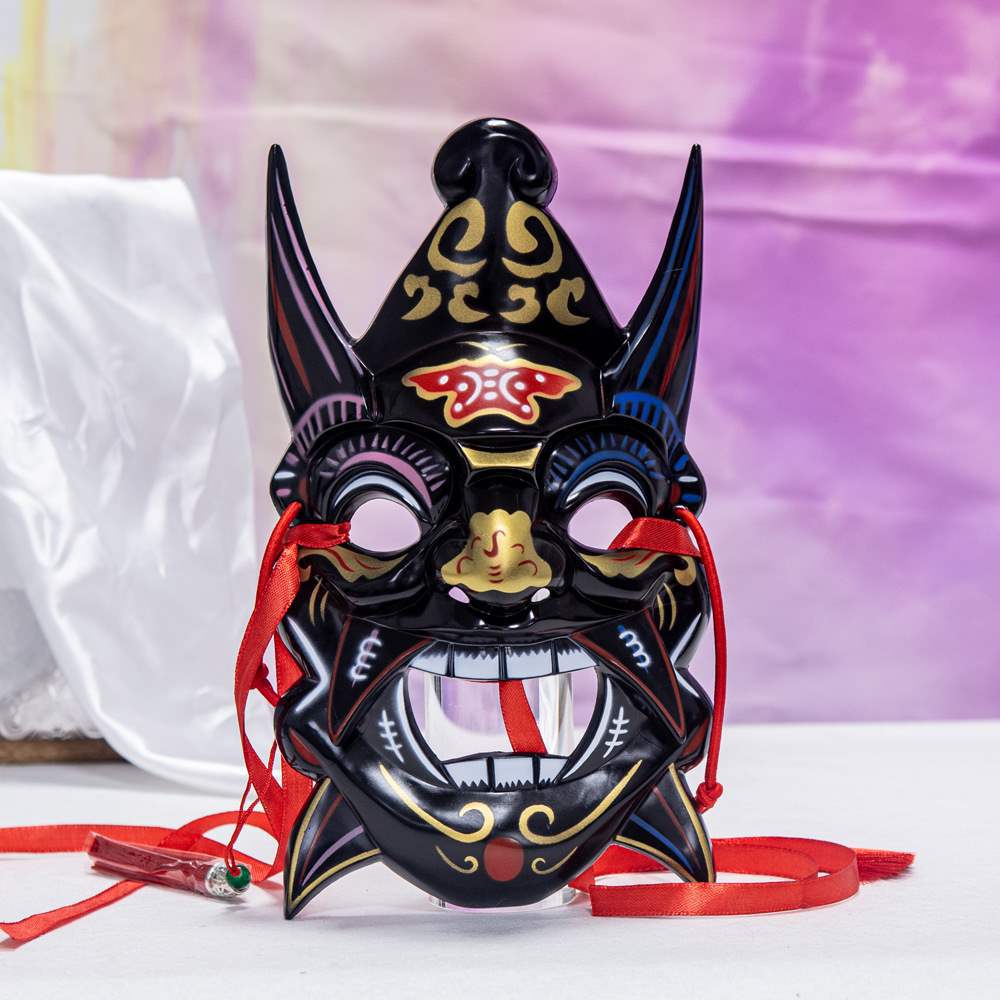 Nuo opera mask mask Guizhou handmade wood carving painting culture Guochao ethnic style temple fair mask other Halloween
