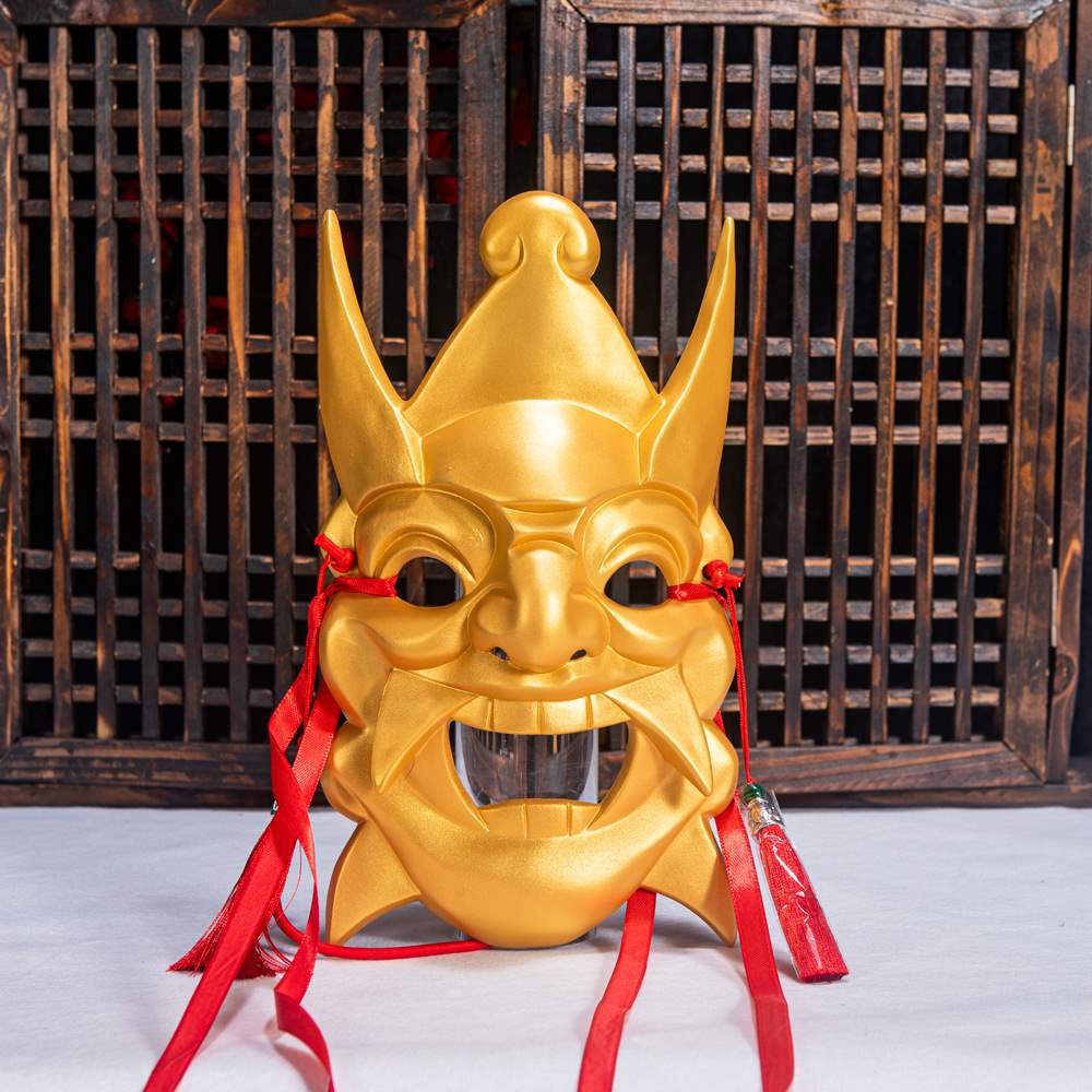 Nuo opera mask mask Guizhou handmade wood carving painting culture Guochao ethnic style temple fair mask other Halloween