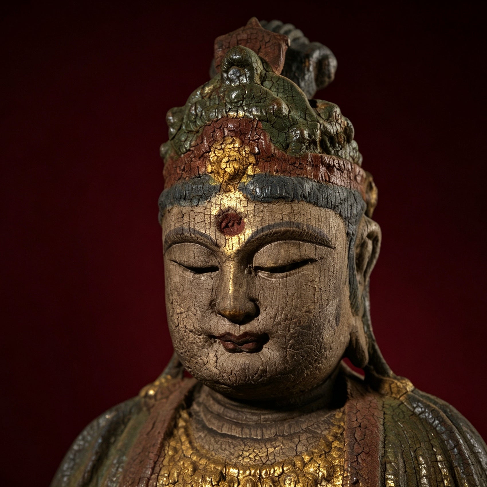 Wholesale 35cm Hand-Carved Wooden Guanyin Statue, Vintage Buddha Sculpture for Home & Zen Decor