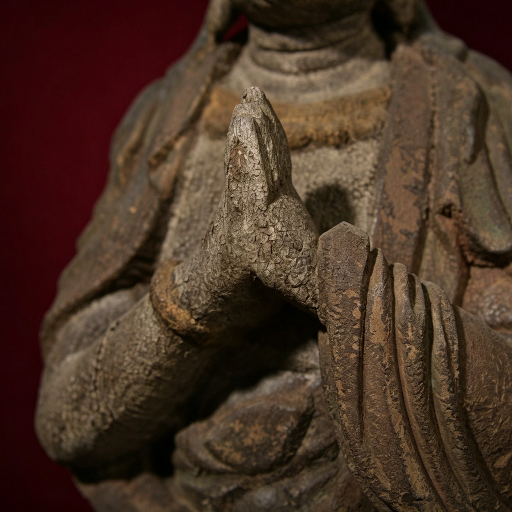 Wholesale 35cm Hand-Carved Wooden Guanyin Statue, Vintage Buddha Sculpture for Home & Zen Decor
