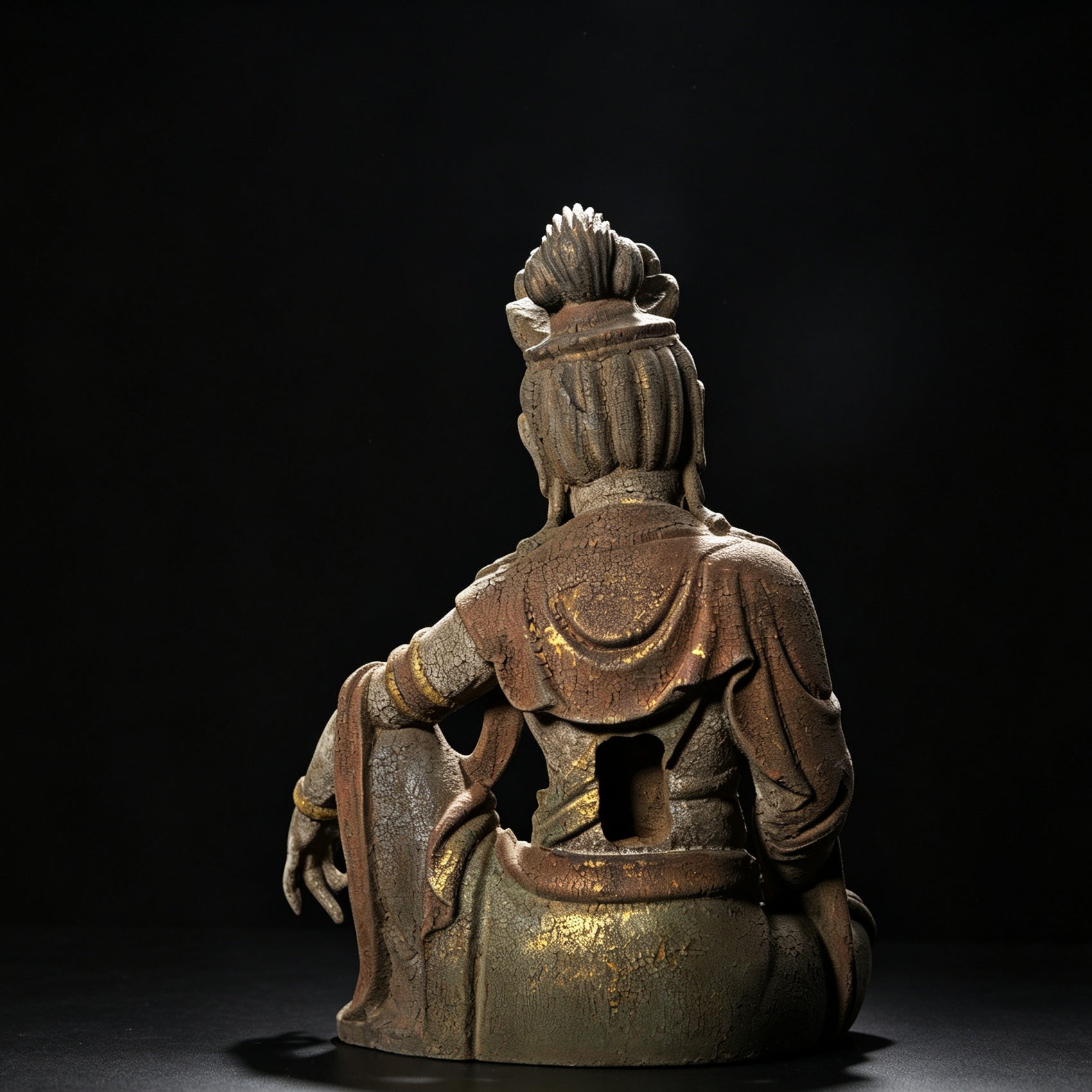 Wholesale 35cm Hand-Carved Wooden Guanyin Statue, Vintage Buddha Sculpture for Home & Zen Decor