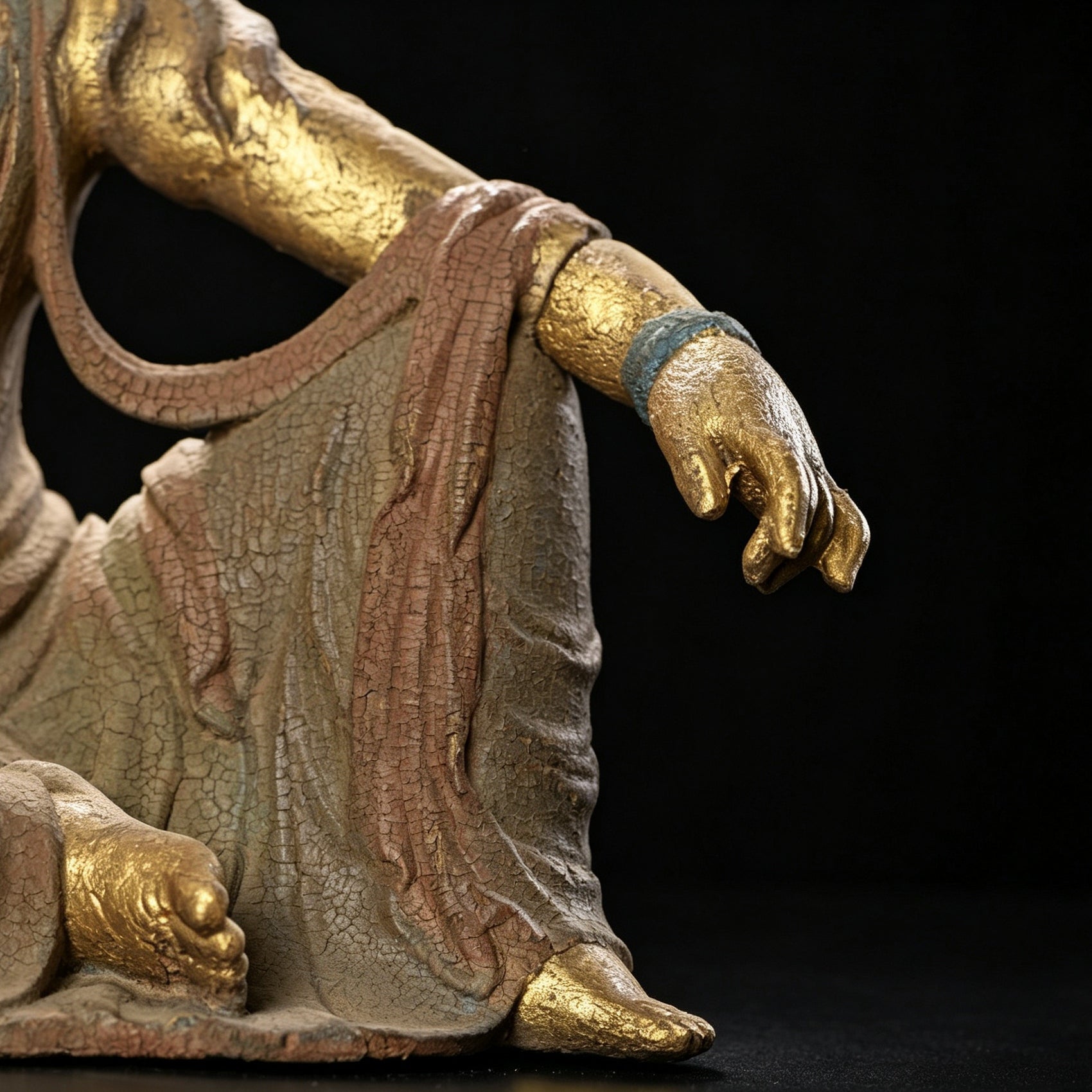 Wholesale 35cm Hand-Carved Wooden Guanyin Statue, Vintage Buddha Sculpture for Home & Zen Decor