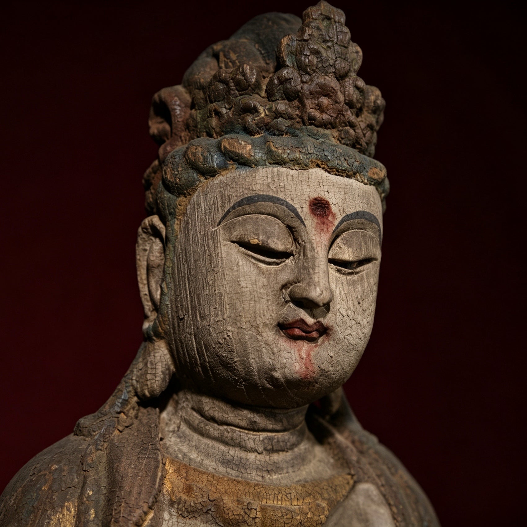 Wholesale 35cm Hand-Carved Wooden Guanyin Statue, Vintage Buddha Sculpture for Home & Zen Decor