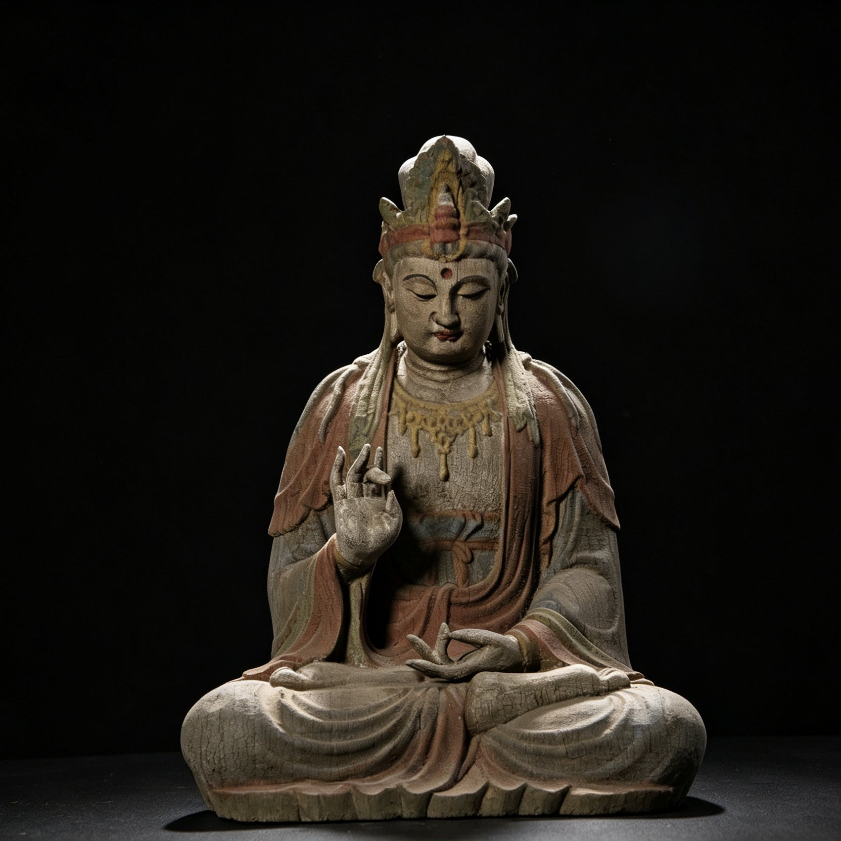 Wholesale 35cm Hand-Carved Wooden Guanyin Statue, Vintage Buddha Sculpture for Home & Zen Decor