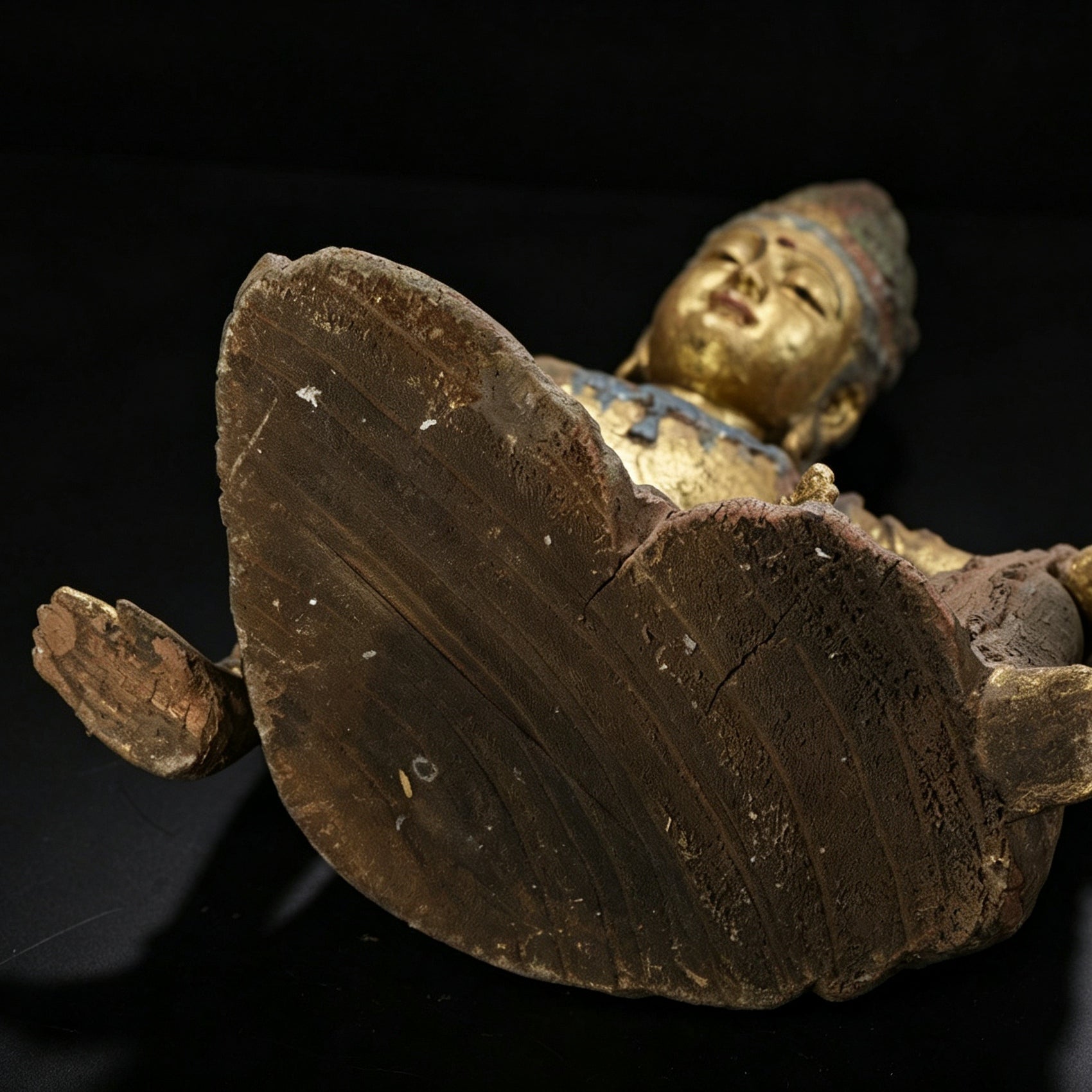 Wholesale 35cm Hand-Carved Wooden Guanyin Statue, Vintage Buddha Sculpture for Home & Zen Decor