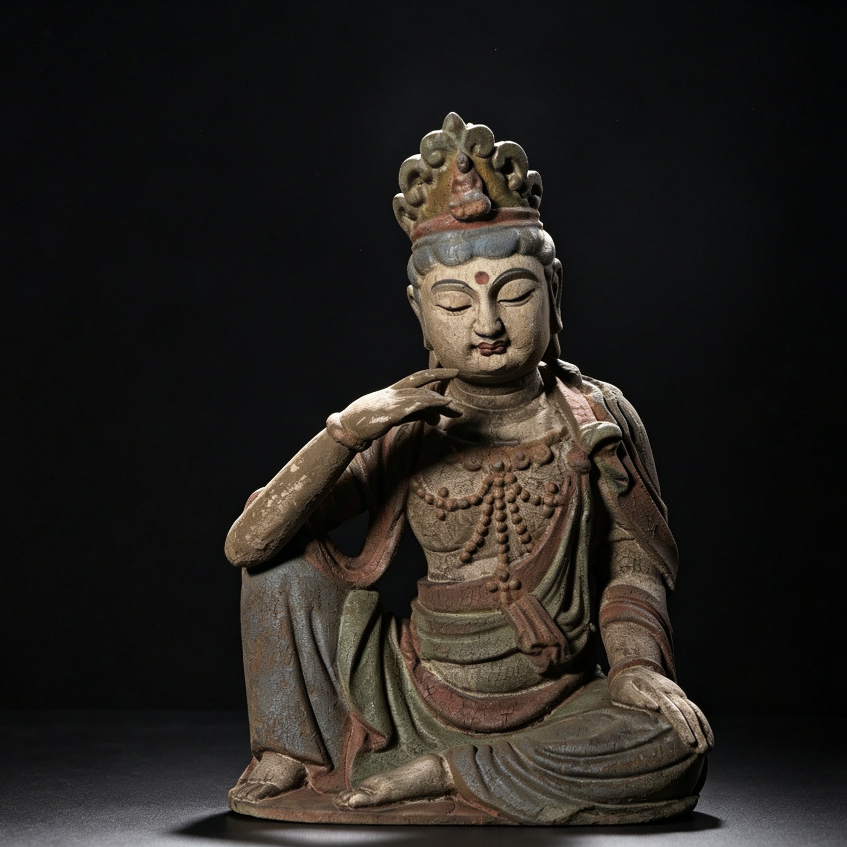Wholesale 35cm Hand-Carved Wooden Guanyin Statue, Vintage Buddha Sculpture for Home & Zen Decor